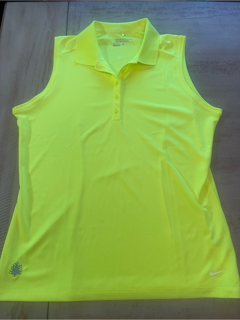 Nike Women’s Sleeveless Polo Tank Top - Neon Yellow